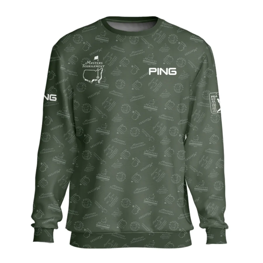 2024 Golf Pattern Masters Tournament Ping Unisex Sweatshirt Dark Green Pattern All Over Print Sweatshirt