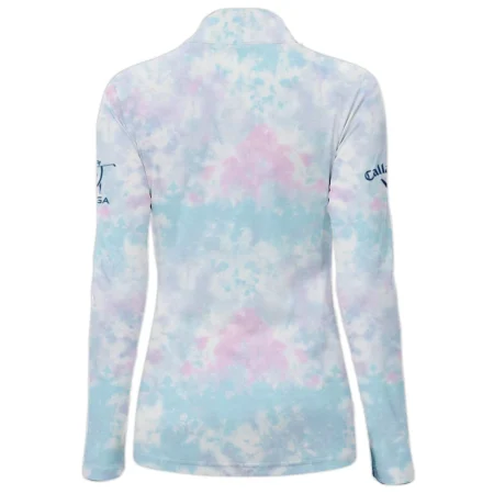 Tie dye Pattern 79th U.S. Women’s Open Lancaster Callaway Quarter-Zip Jacket Blue Mix Pink All Over Print Quarter-Zip Jacket