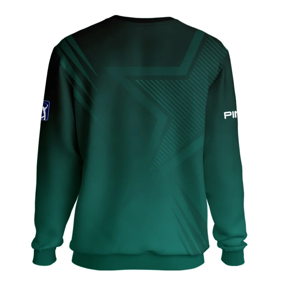 Sports Ping Masters Tournament Unisex Sweatshirt Star Pattern Dark Green Gradient Golf Sweatshirt