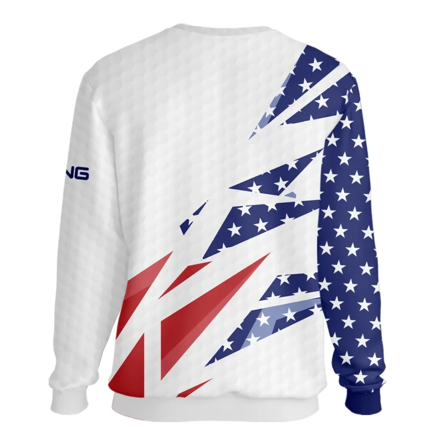 124th U.S. Open Pinehurst Ping Unisex Sweatshirt Golf Pattern White USA Flag All Over Print Sweatshirt