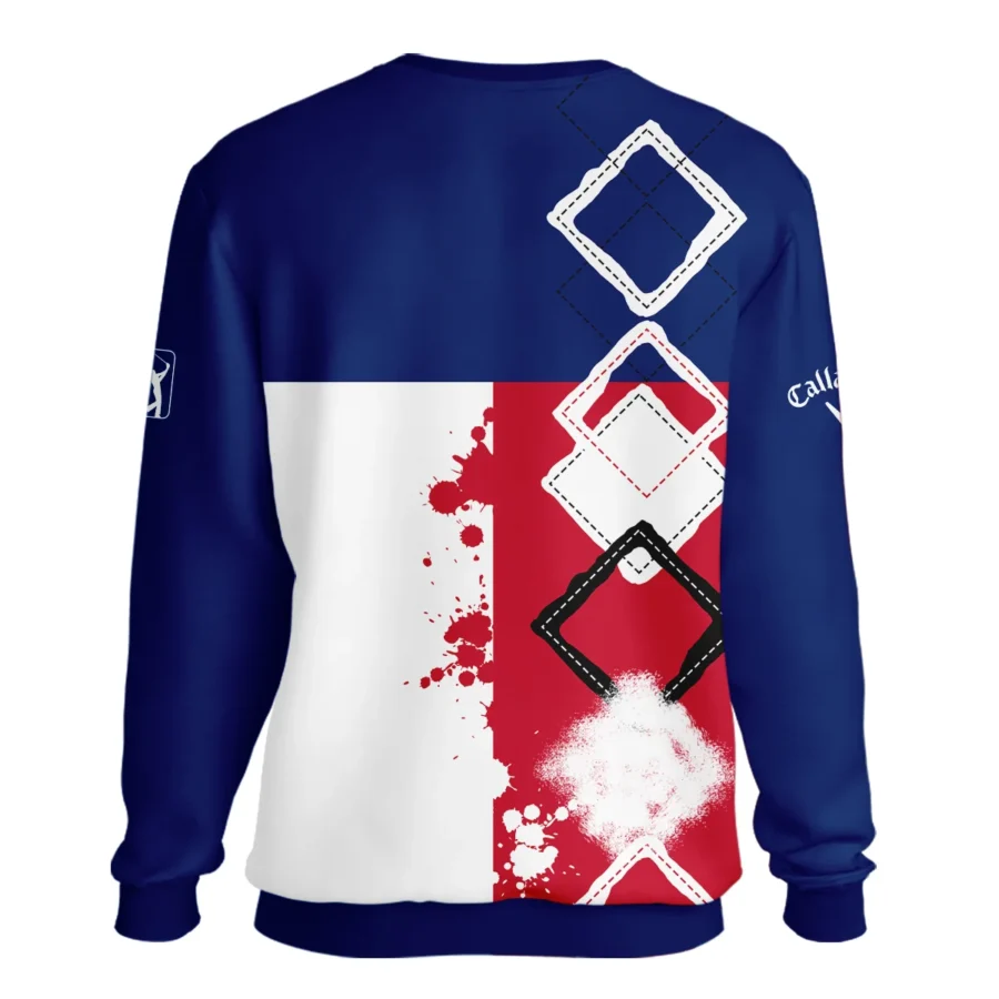 124th U.S. Open Pinehurst Callaway Unisex Sweatshirt Blue Red White Pattern Grunge All Over Print Sweatshirt