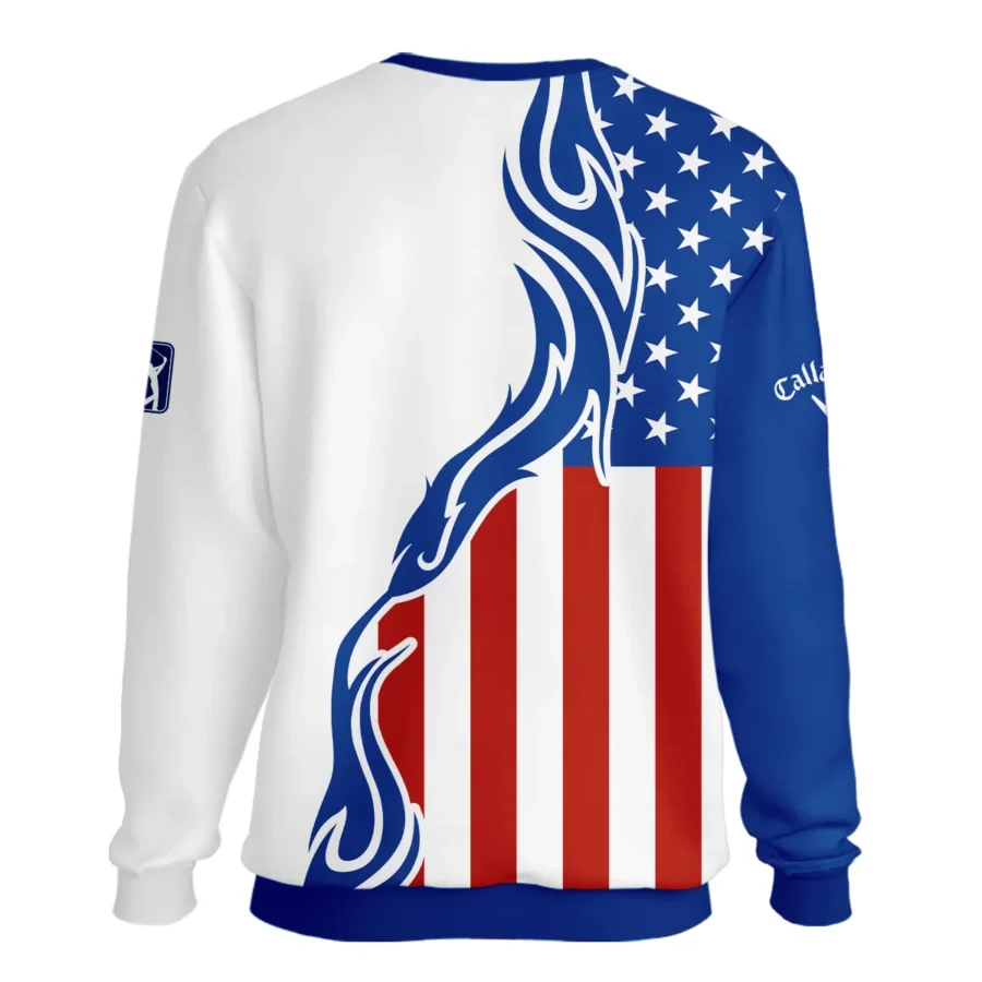 Golf Sport Callaway 124th U.S. Open Pinehurst Unisex Sweatshirt USA Flag Pattern Blue White All Over Print Sweatshirt