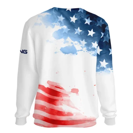 Golf 124th U.S. Open Pinehurst Ping Unisex Sweatshirt US Flag Watercolor Golf Sports All Over Print Sweatshirt