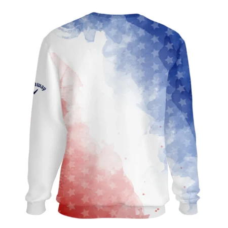 124th U.S. Open Pinehurst Golf Callaway Unisex Sweatshirt Stars Blue Red Watercolor Golf Sports All Over Print Sweatshirt