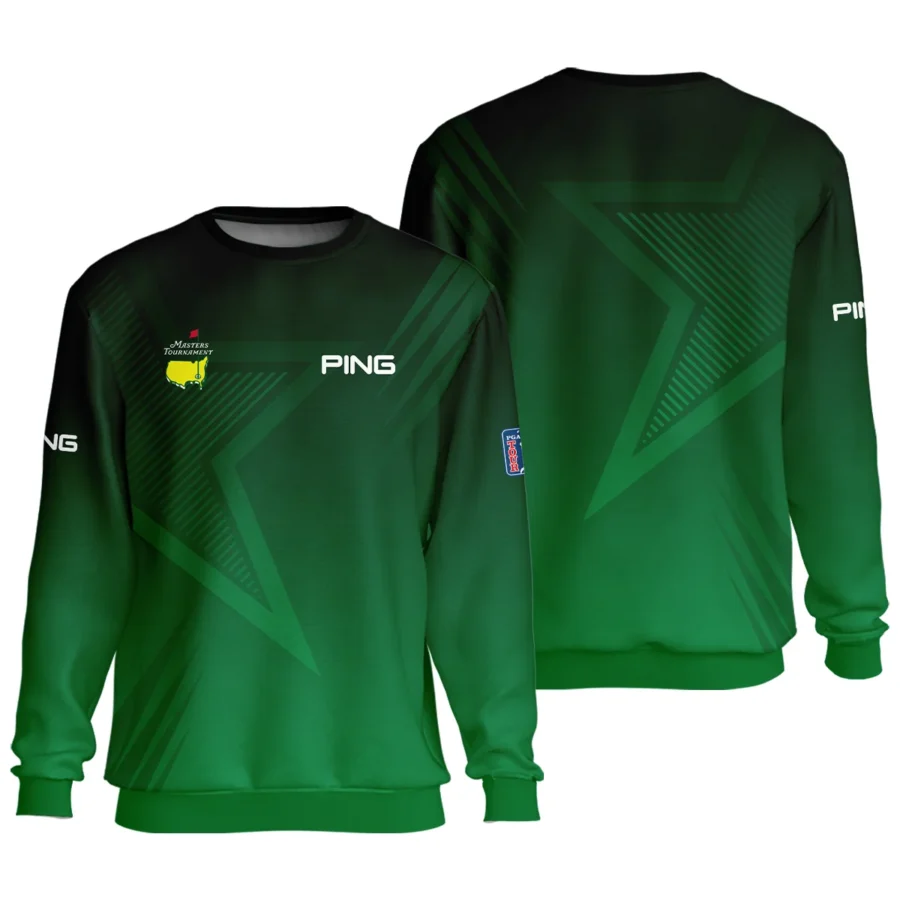 Ping Masters Tournament Unisex Sweatshirt Dark Green Gradient Star Pattern Golf Sports Sweatshirt