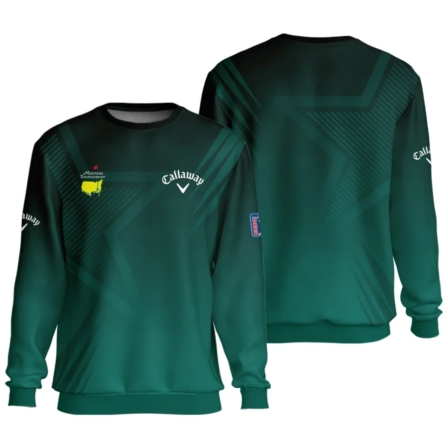 Sports Callaway Masters Tournament Unisex Sweatshirt Star Pattern Dark Green Gradient Golf Sweatshirt