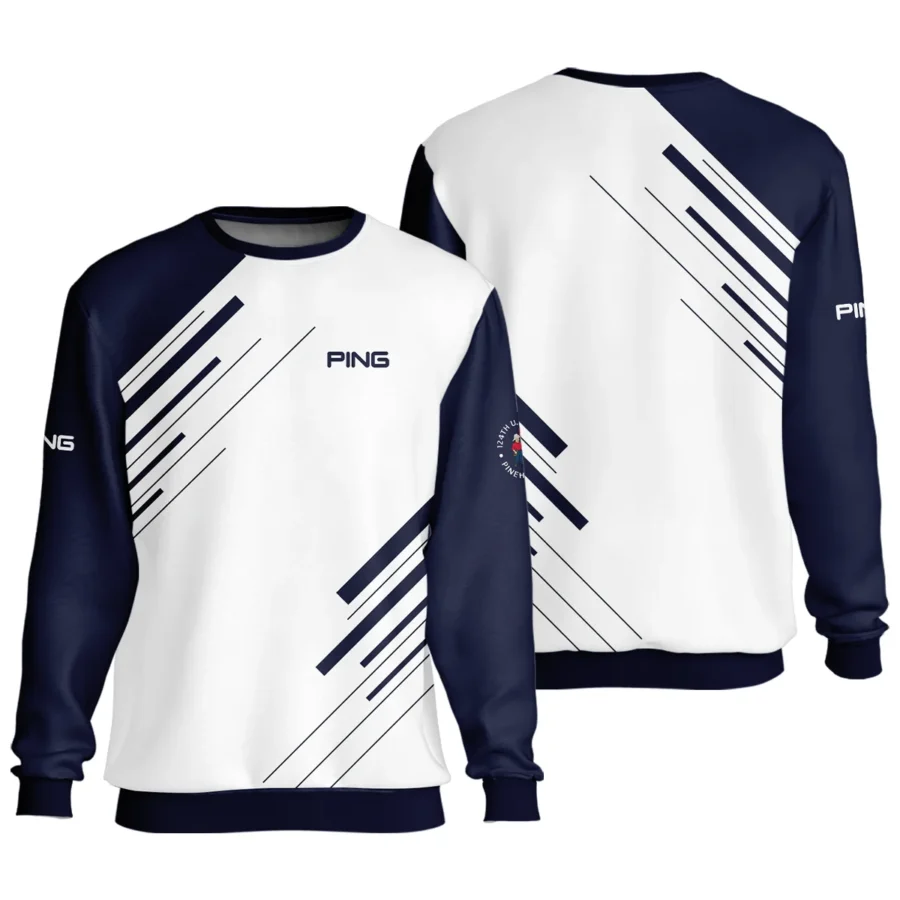 Ping 124th U.S. Open Pinehurst Golf Unisex Sweatshirt Striped Pattern Dark Blue White All Over Print Sweatshirt