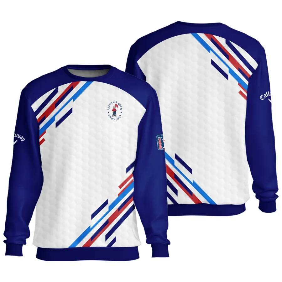 Golf Sport Callaway 124th U.S. Open Pinehurst Unisex Sweatshirt Blue Red Golf Pattern White All Over Print Sweatshirt