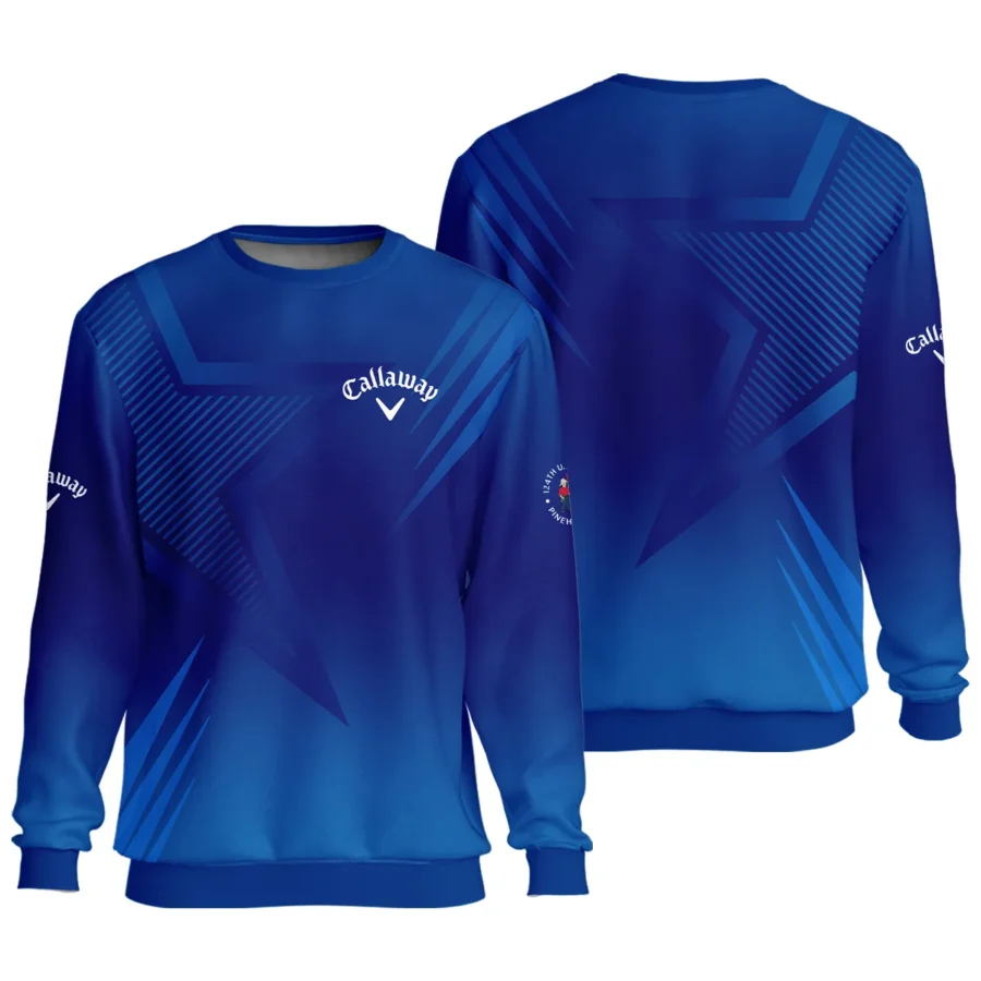 124th U.S. Open Pinehurst No.2 Callaway Unisex Sweatshirt Dark Blue Gradient Star Pattern Sweatshirt