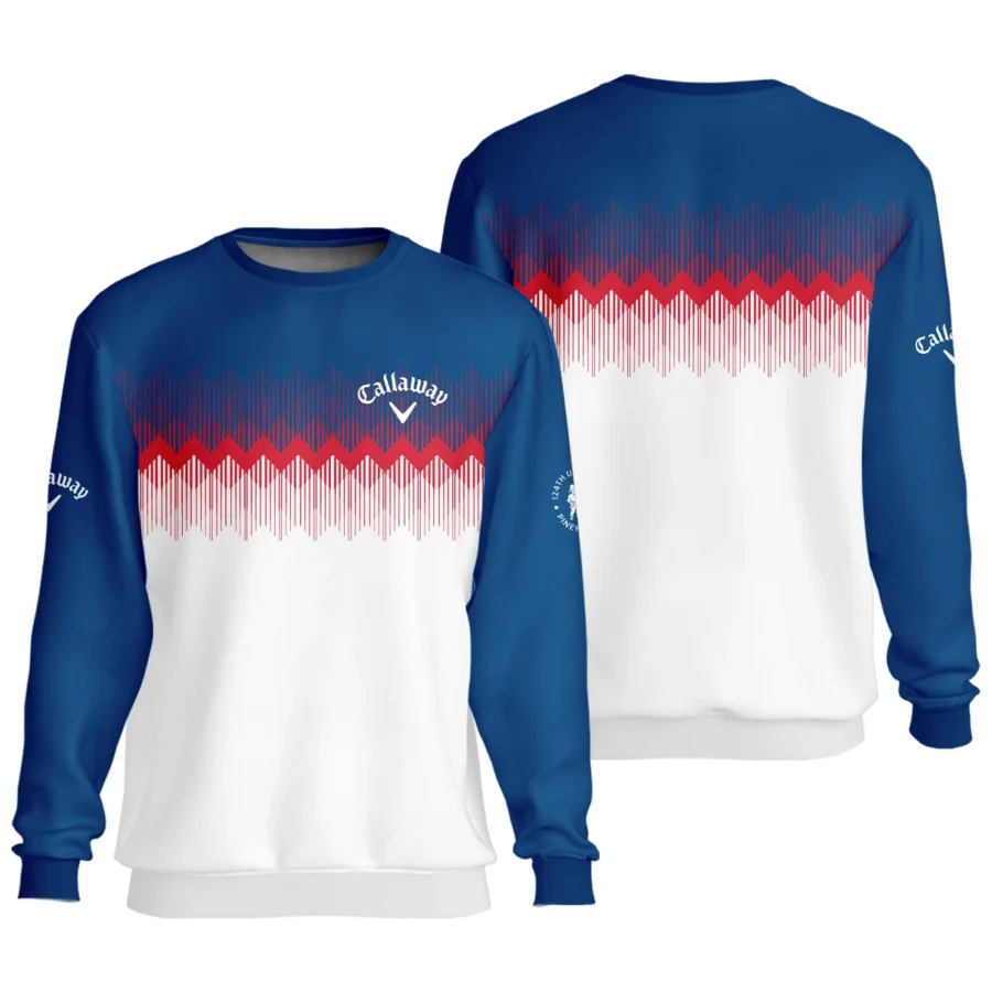 Callaway 124th U.S. Open Pinehurst Unisex Sweatshirt Blue Red Fabric Pattern Golf Sweatshirt