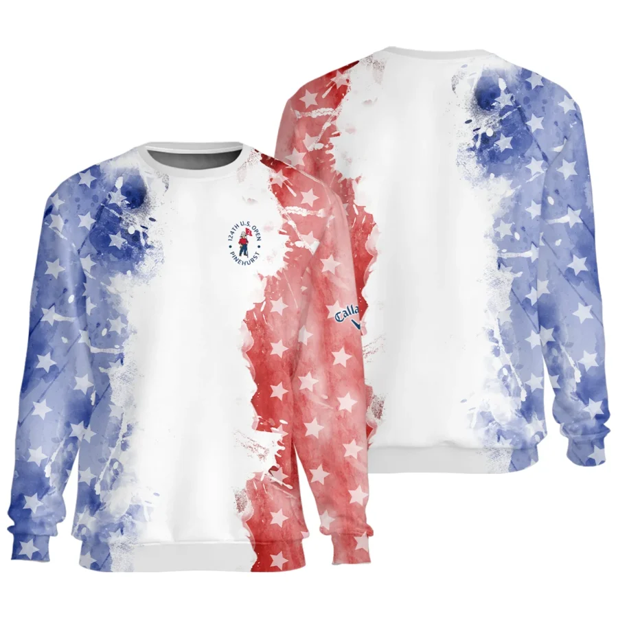 124th U.S. Open Pinehurst Special Version Callaway Unisex Sweatshirt Blue Red Watercolor Sweatshirt