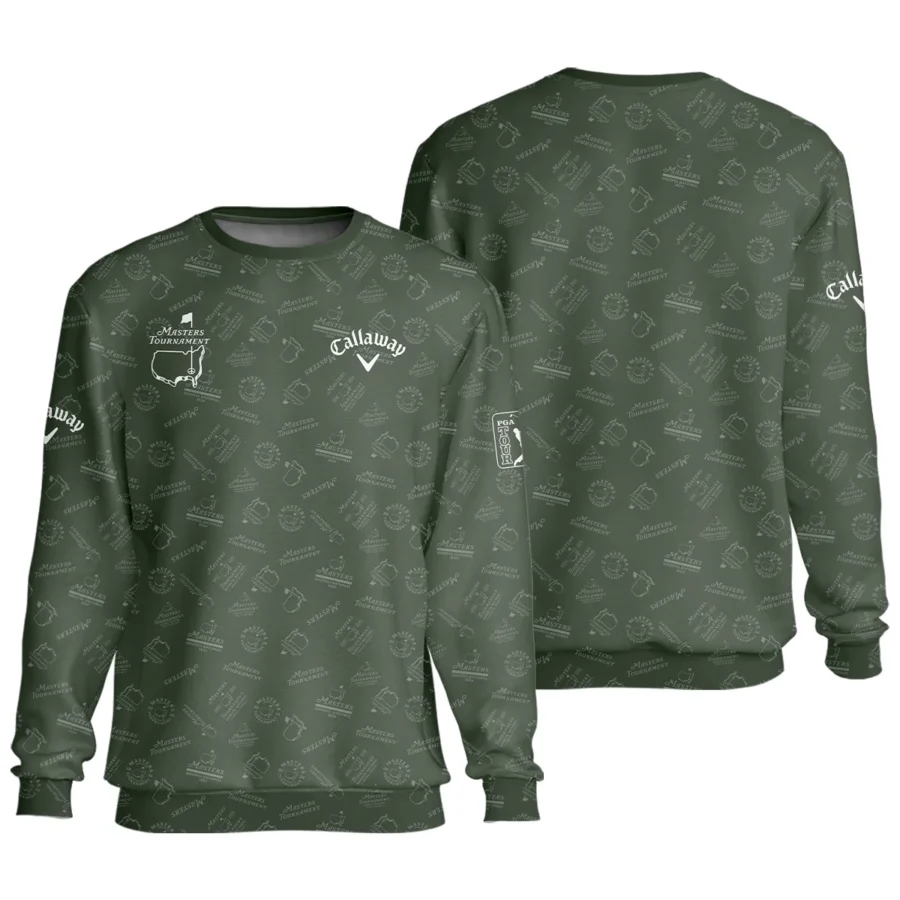 2024 Golf Pattern Masters Tournament Callaway Unisex Sweatshirt Dark Green Pattern All Over Print Sweatshirt