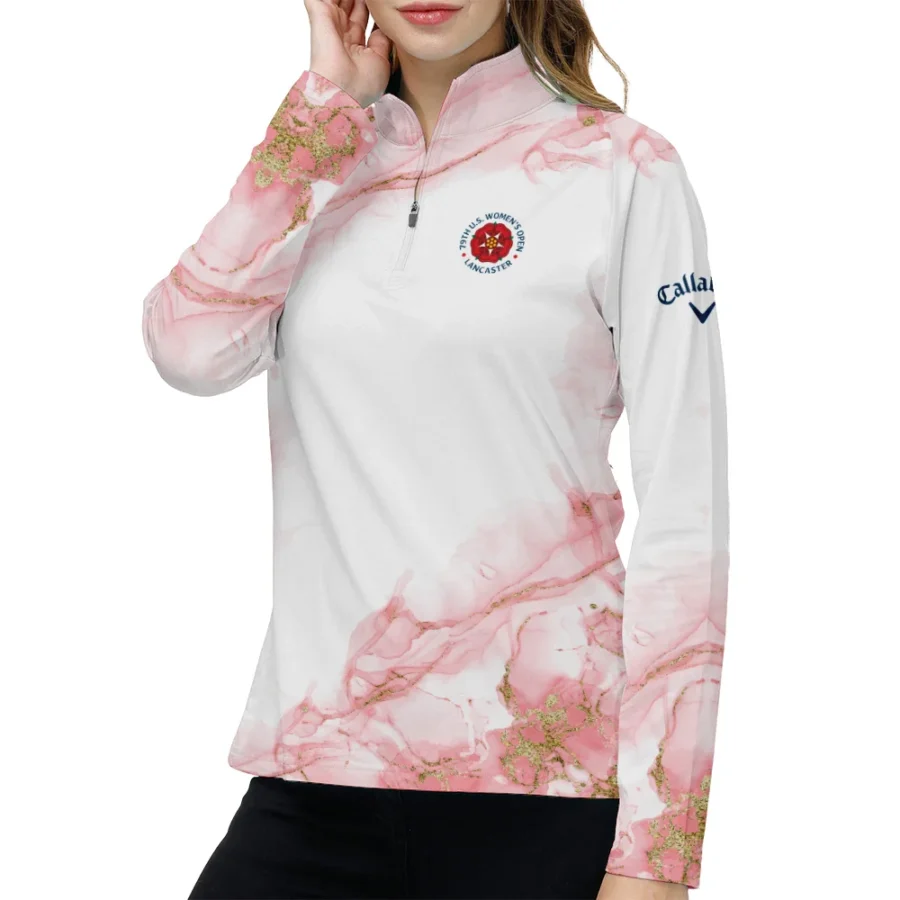 Pink Gold Marble 79th U.S. Women’s Open Lancaster Callaway Quarter-Zip Jacket Golf Sport All Over Print Quarter-Zip Jacket