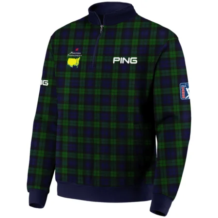 Masters Tournament Ping Golf Quarter-Zip Jacket Sports Green Purple Black Watch Tartan Plaid All Over Print Quarter-Zip Jacket