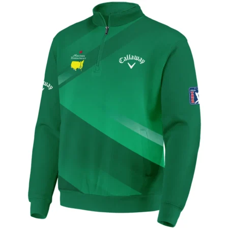 Callaway Masters Tournament Golf Quarter-Zip Jacket Green Gradient Pattern Sports All Over Print Quarter-Zip Jacket