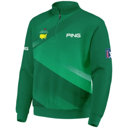 Ping Masters Tournament Golf Quarter-Zip Jacket Green Gradient Pattern Sports All Over Print Quarter-Zip Jacket