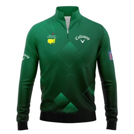 Masters Tournament Callaway Quarter-Zip Jacket Golf Sports Green Abstract Geometric Quarter-Zip Jacket