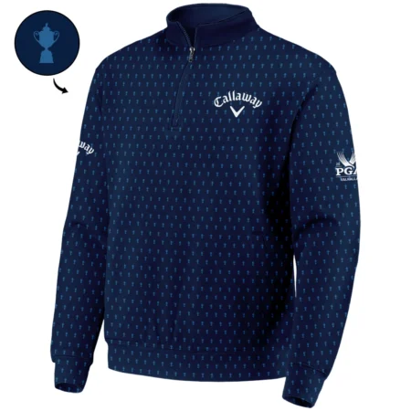 Callaway 2024 PGA Championship Golf Quarter-Zip Jacket Dark Blue Gradient Pattern All Over Print Quarter-Zip Jacket