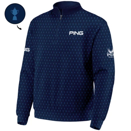 Ping 2024 PGA Championship Golf Quarter-Zip Jacket Dark Blue Gradient Pattern All Over Print Quarter-Zip Jacket