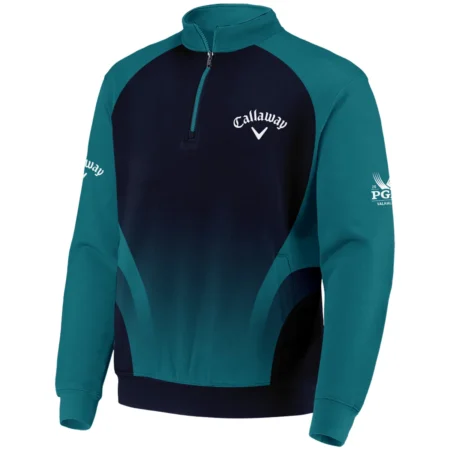 2024 PGA Championship Callaway Golf Quarter-Zip Jacket Dark Cyan Very Dark Blue Gradient Golf Sports All Over Print Quarter-Zip Jacket