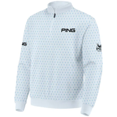 2024 PGA Championship Ping Golf Quarter-Zip Jacket Light Blue Pastel Golf Cup Pattern All Over Print Quarter-Zip Jacket