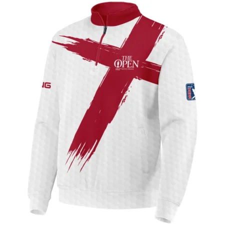 Ping 152nd The Open Championship Golf Sport Quarter-Zip Jacket Red White Golf Pattern All Over Print Quarter-Zip Jacket