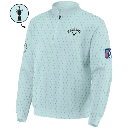 Sports 124th U.S. Open Callaway Pinehurst Quarter-Zip Jacket Cup Pattern Pastel Green All Over Print Quarter-Zip Jacket