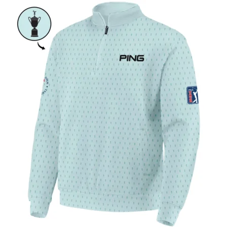 Sports 124th U.S. Open Ping Pinehurst Quarter-Zip Jacket Cup Pattern Pastel Green All Over Print Quarter-Zip Jacket