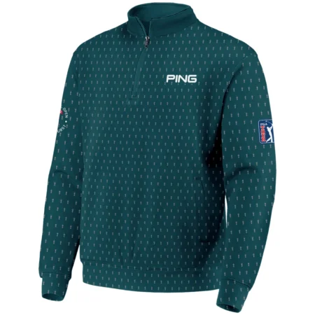 Ping 124th U.S. Open Pinehurst Sports Quarter-Zip Jacket Cup Pattern Green All Over Print Quarter-Zip Jacket
