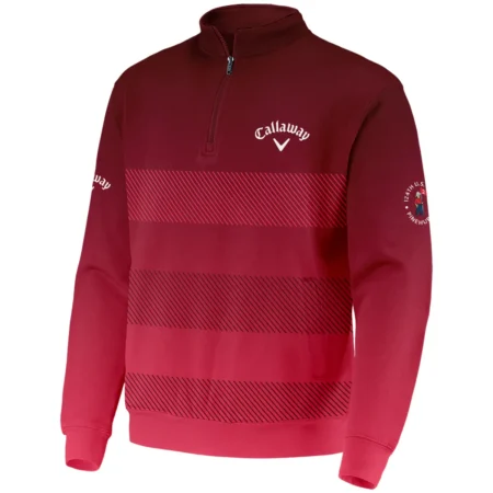 Golf Callaway 124th U.S. Open Pinehurst Sports Quarter-Zip Jacket Red Gradient Stripes Pattern All Over Print Quarter-Zip Jacket