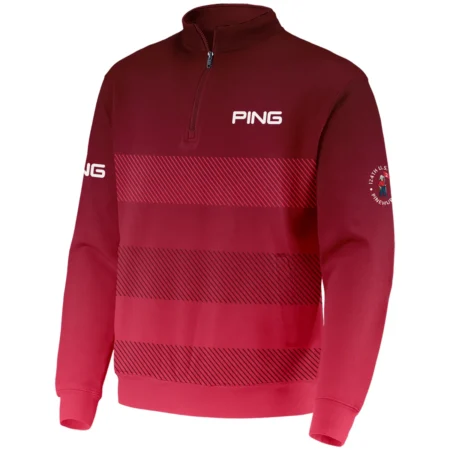 Golf Ping 124th U.S. Open Pinehurst Sports Quarter-Zip Jacket Red Gradient Stripes Pattern All Over Print Quarter-Zip Jacket