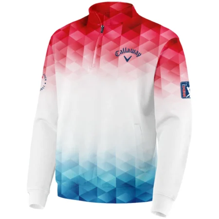 124th U.S. Open Pinehurst Callaway Golf Sport Quarter-Zip Jacket Blue Red Abstract Geometric Triangles All Over Print Quarter-Zip Jacket