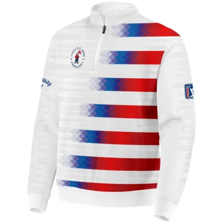 Callaway 124th U.S. Open Pinehurst Golf Sport Quarter-Zip Jacket Blue Red White Abstract All Over Print Quarter-Zip Jacket