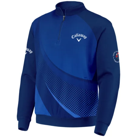 Callaway 124th U.S. Open Pinehurst Golf Sport Quarter-Zip Jacket Dark Blue Gradient Halftone Pattern All Over Print Quarter-Zip Jacket