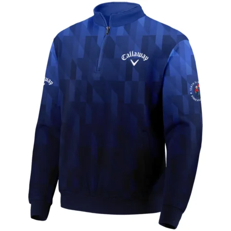 Callaway 124th U.S. Open Pinehurst Golf Sport Quarter-Zip Jacket Blue Fabric Geometric Pattern  All Over Print Quarter-Zip Jacket