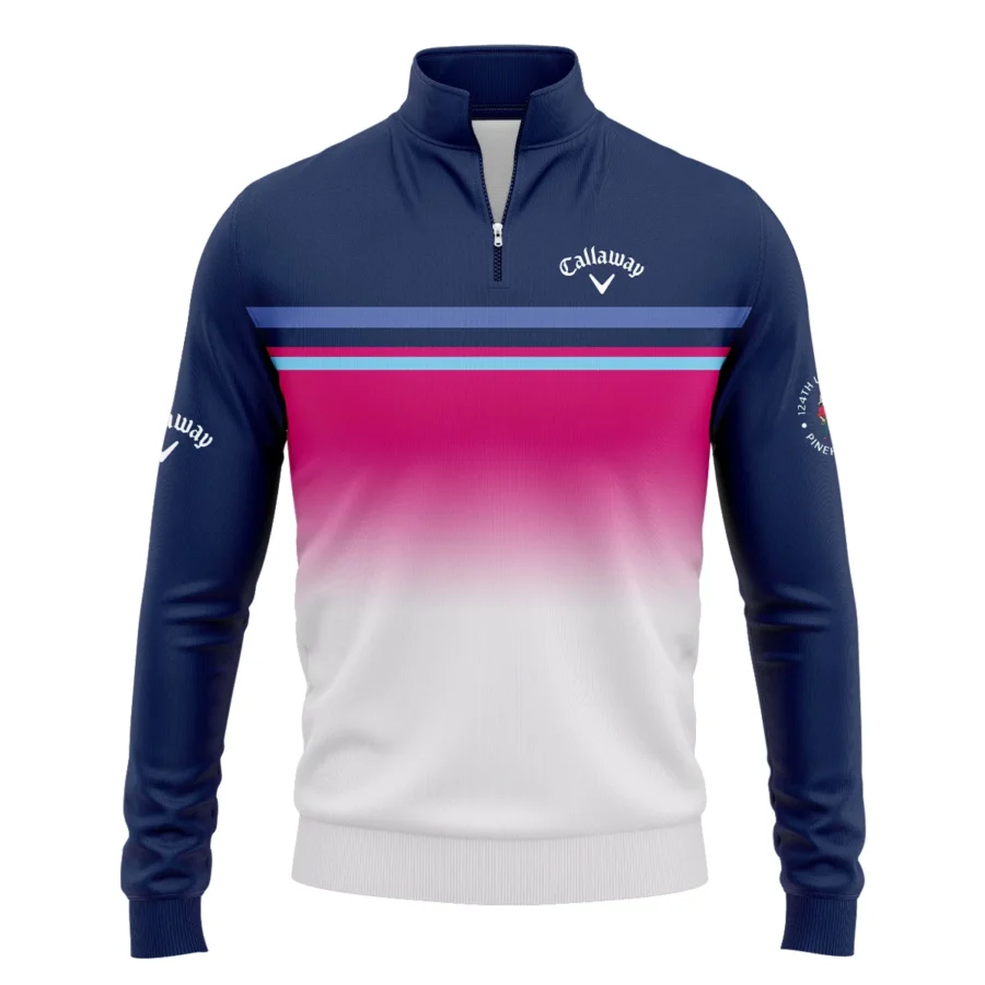 Sport Callaway 124th U.S. Open Pinehurst Quarter-Zip Jacket White Strong Pink Very Dark Blue Pattern  All Over Print Quarter-Zip Jacket