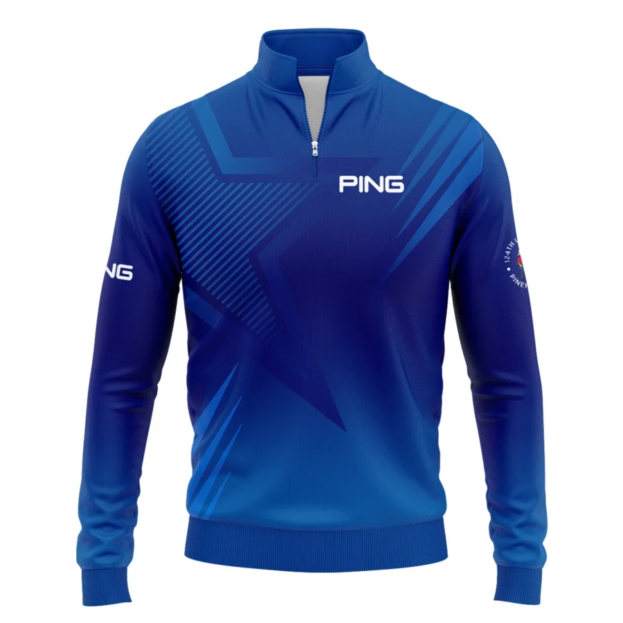 124th U.S. Open Pinehurst No.2 Ping Quarter-Zip Jacket Dark Blue Gradient Star Pattern Quarter-Zip Jacket