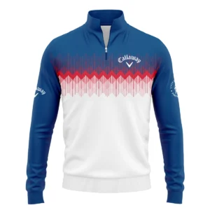 Callaway 124th U.S. Open Pinehurst Zipper Hoodie Shirt Blue Red Fabric Pattern Golf Zipper Hoodie Shirt