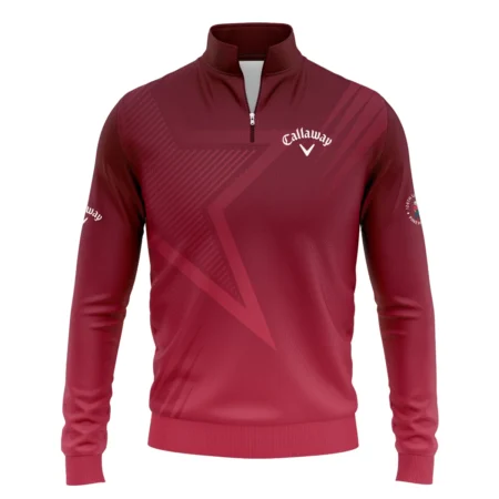 Callaway 124th U.S. Open Pinehurst Golf Sport Quarter-Zip Jacket Star Gradient Red Straight Pattern Quarter-Zip Jacket