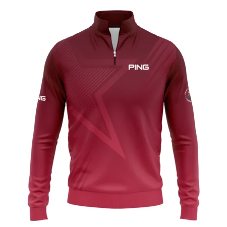 Ping 124th U.S. Open Pinehurst Golf Sport Quarter-Zip Jacket Star Gradient Red Straight Pattern Quarter-Zip Jacket