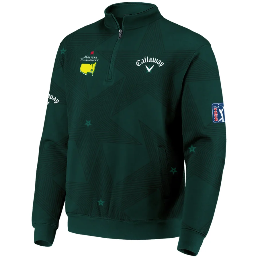 Golf Masters Tournament Callaway Quarter-Zip Jacket Stars Dark Green Golf Sports All Over Print Quarter-Zip Jacket