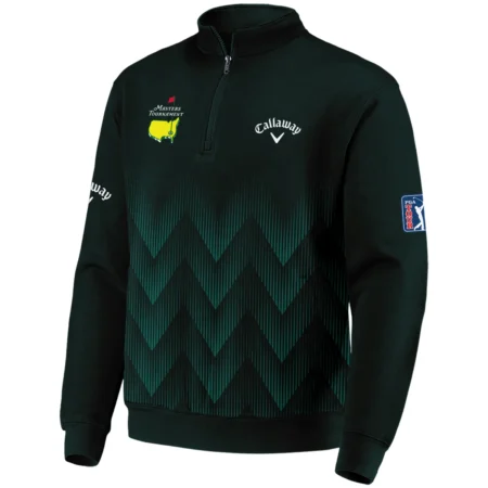 Masters Tournament Golf Callaway Quarter-Zip Jacket Zigzag Pattern Dark Green Golf Sports All Over Print Quarter-Zip Jacket