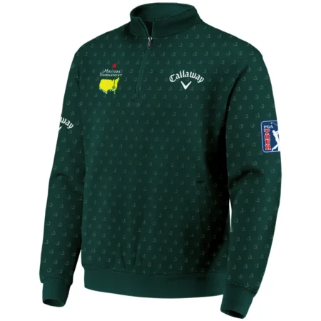 Golf Masters Tournament Callaway Quarter-Zip Jacket Logo Pattern Gold Green Golf Sports All Over Print Quarter-Zip Jacket