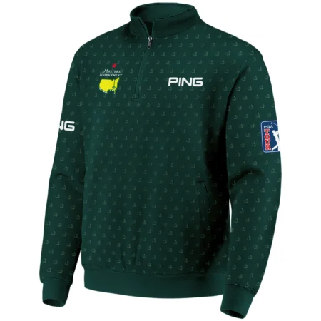 Golf Masters Tournament Ping Quarter-Zip Jacket Logo Pattern Gold Green Golf Sports All Over Print Quarter-Zip Jacket