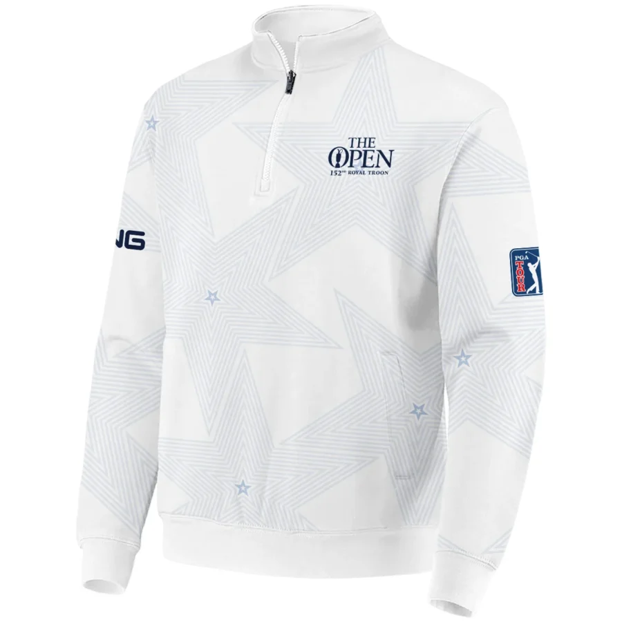 152nd The Open Championship Golf Ping Quarter-Zip Jacket Stars White Navy Golf Sports All Over Print Quarter-Zip Jacket