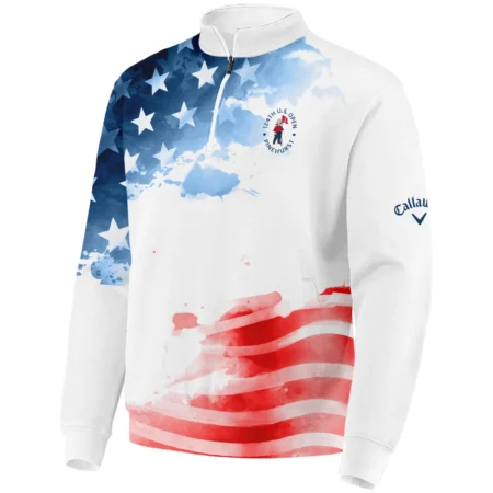 Golf 124th U.S. Open Pinehurst Callaway Quarter-Zip Jacket US Flag Watercolor Golf Sports All Over Print Quarter-Zip Jacket