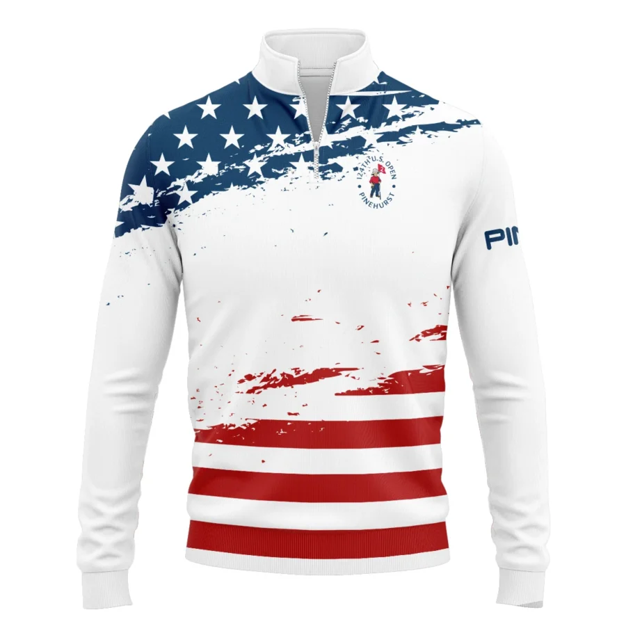 124th U.S. Open Pinehurst Special Version Ping Quarter-Zip Jacket Blue Red White Color Quarter-Zip Jacket