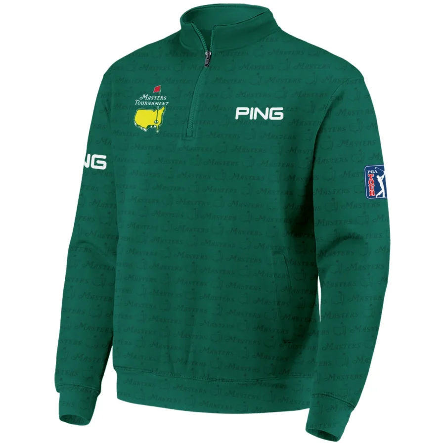 Golf Pattern Masters Tournament Ping Quarter-Zip Jacket Green Color Golf Sports All Over Print Quarter-Zip Jacket