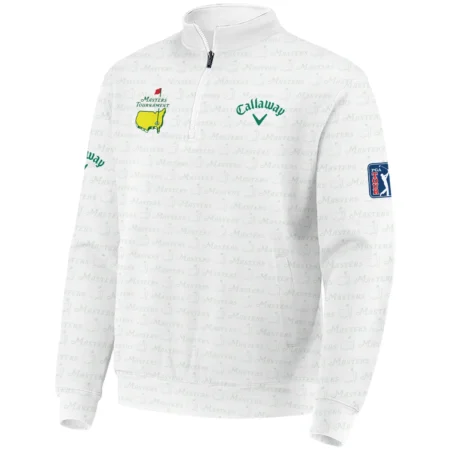 Golf Pattern Masters Tournament Callaway Quarter-Zip Jacket White And Green Color Golf Sports All Over Print Quarter-Zip Jacket