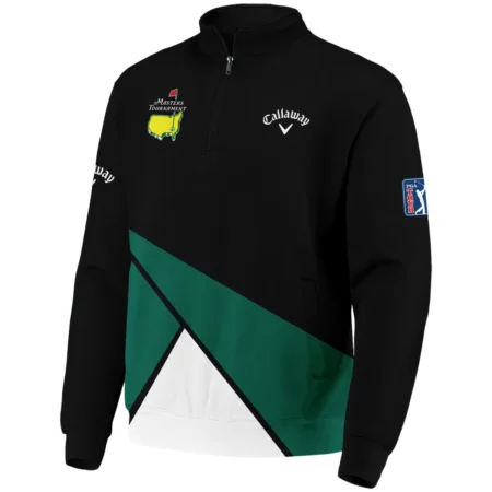 Golf Masters Tournament Callaway Quarter-Zip Jacket Black And Green Golf Sports All Over Print Quarter-Zip Jacket